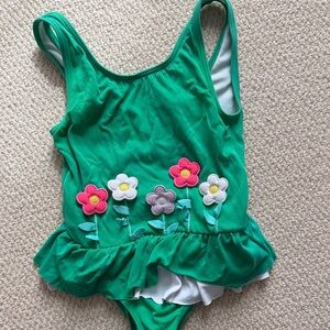 Mini Boden Green Peplum Swimsuit